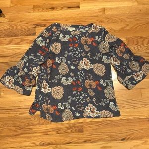 Floral Blouse From the Loft. Ruffled bell sleeves